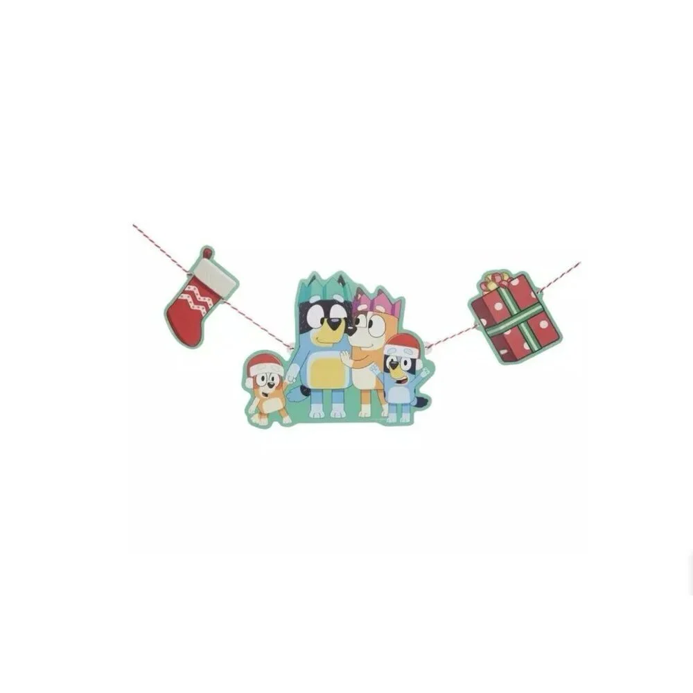 Bluey Wall Decor Christmas Garland, Made of Plastic. New In Bag
